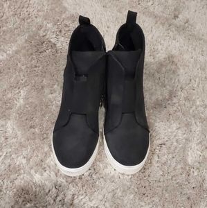 Black sneaker wedges